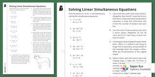 solving linear simultaneous equations