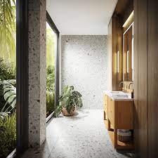 tilebar terrazzo italy sacra bianco white 24x24 honed tile backsplash wall and floor