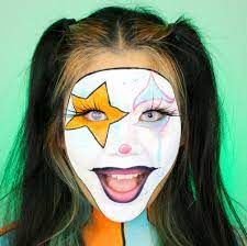 neon clown makeup face paint look