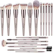 bestope 20 pcs makeup brushes premium synthetic concealers foundation powder eye shadows makeup brushes with chagne gold conical handle