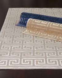 various colors greek key metallic rug