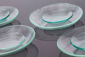 Set Of 8 Clear Glass Plates Recycled