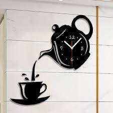 Creative Acrylic Coffee Cup 3d Wall Clock