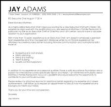 Executive Chef Cover Letter Template Chef Cover Letter Sample