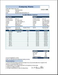 Ms Excel Credit Memo Invoice Template Word Excel Templates