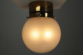 Ceiling Light With Brass Frame And