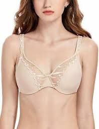 Details About Delimira Womens Full Coverage Underwire Non Padded Embroidered Minimizer Bra