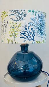 Glass Table Lamp With Navy Flex