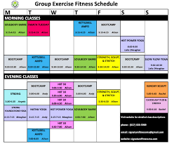 signature fitness cl schedule