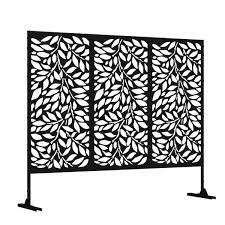 Pexfix 48 X 75 In Black Free Standing Outdoor Privacy Screen Fence