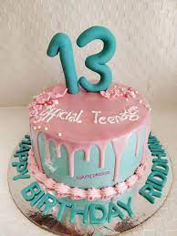 Simple Birthday Cake For 13 Year Girl gambar png