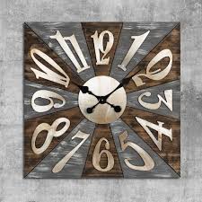 hometime large wall clock square wooden