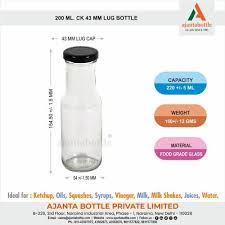 Lug Cap Transpa 200 Ml Glass Bottle