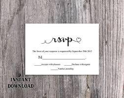 Diy Wedding Rsvp Template Download Printable Wedding Rsvp Cards