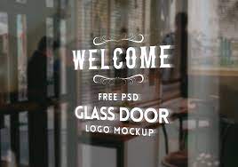 Glass Door Logo Mockup Psd Graphicsfuel