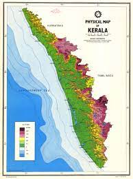 Kerala geographical map with districts.kerala tourist places. Physical Map Of Kerala Esdac European Commission