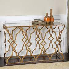 uttermost osea gold console table