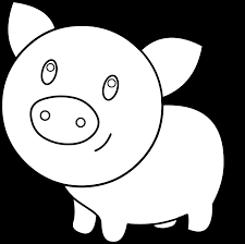 Print free peppa pig coloring pages. Cute Pig Coloring Page Free Clip Art