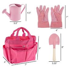 Hey Play Kids Pink Gardening Tool Set