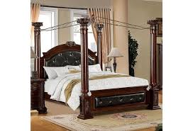 Dramatic posts, a solid hardwood frame, and. Furniture Of America Mandalay Traditional Queen Canopy Bed With Upholstered Headboard Dream Home Interiors Canopy Beds