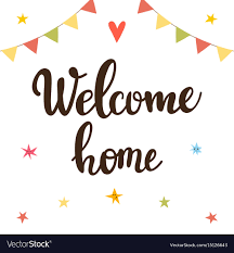 Welcome Home Inspirational Quote Hand Drawn Vector Image