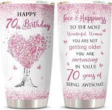 70th birthday gifts for women tumbler