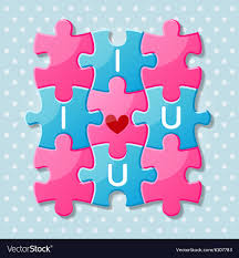 Jigsaw Puzzle Pieces With Words I Love You Vector Image