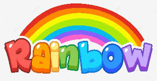 word design for rainbow in many colors