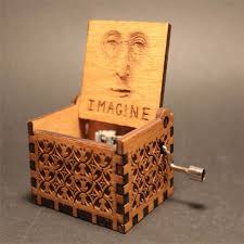 Us 4 49 10 Off Anonymity John Lennon Wooden Hand Crank Imagine Dragon Music Box Imagine Theme Wooden Music Box In Music Boxes From Home Garden On