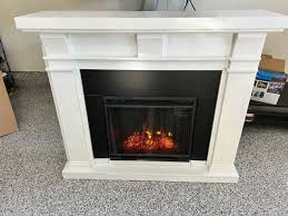 White Electric Fireplace With Remote