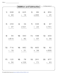 3rd grade addition and subtraction