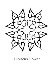 Printable hibiscus flower coloring page. Four Beautiful Hibiscus Flower Coloring Page Color Luna