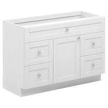 Shaker style single sink bathroom vanity, white. Ebsu Vanity 1 Door 4 Drawers 48 White Rd Arc 48 Reno Depot