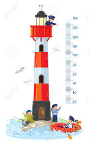 Meter Wall Or Height Chart With Lighthouse
