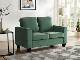 2 seater sofa green velvet fabric