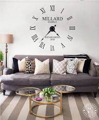 Large Wall Clock Decal Custom Family