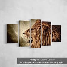 Roaring Lion Canvas Wall Art Hd Canvasbay