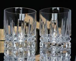 2x cut crystal whiskey glasses old