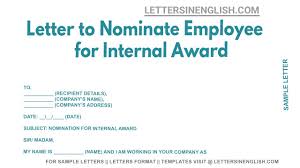 employee nomination for internal award