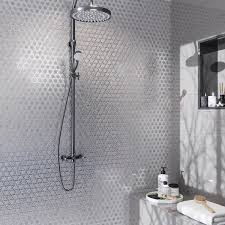 Apollo Tile Sample Majeste Silver 4 In X 4 In Glossy Glass Honeycomb Patterned Thinset Mortar Tile Aplahx8821asample