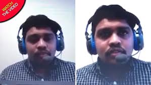 man tries to cheat skype interview by