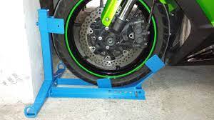 motorcycle front wheel chock homemade