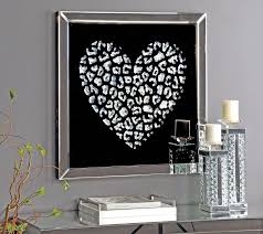 Heart Wall Art Mirrored Frame
