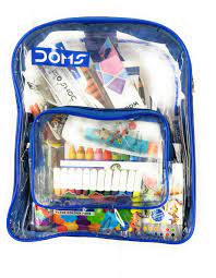 Doms Smart Stationery Kit (12 pcs in Kit) with Transparent Zipper Bag - KDS  Art Store