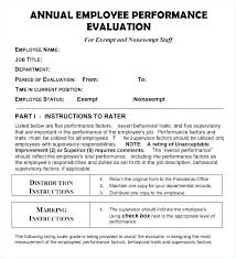 Free Self Evaluation Examples Performance Template Questions