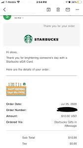 Egift support see terms & conditions egift faqs Hi So I Have Never Used Starbucks E Gift Cards Before But Today I Sent A 10 Birthday Gift Card To My Friend But I Don T Know If She Received It Will