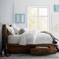 Brown Reclaimed Wood Storage Bed