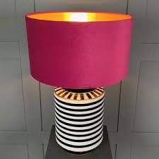 Get the best deal for pink table lamps from the largest online selection at ebay.com. Humbug Black White Stripe Tall Ceramic Table Lamp With Fuchsia Pink Cotterell Co