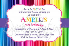 Childrens Birthday Invitations Rainbow Theme Invitation