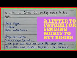 a letter to father for sending money to